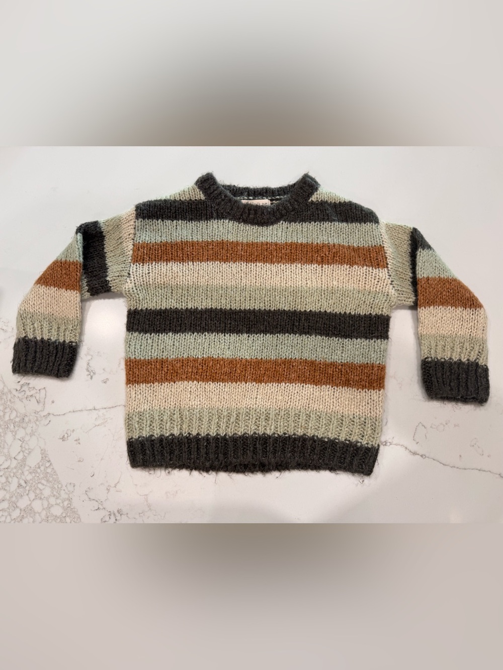 Rylee + Cru Crewneck Sweater in Cream, Brown & Charcoal